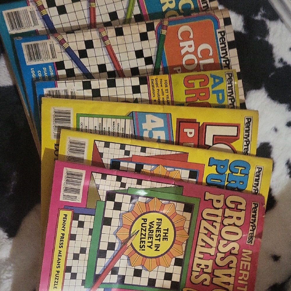 Penny Press Crossword Puzzle Books, 6 Books